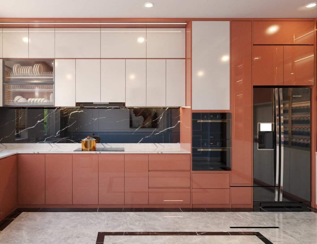 Modular kitchen design with smart space planning and 3D interior design