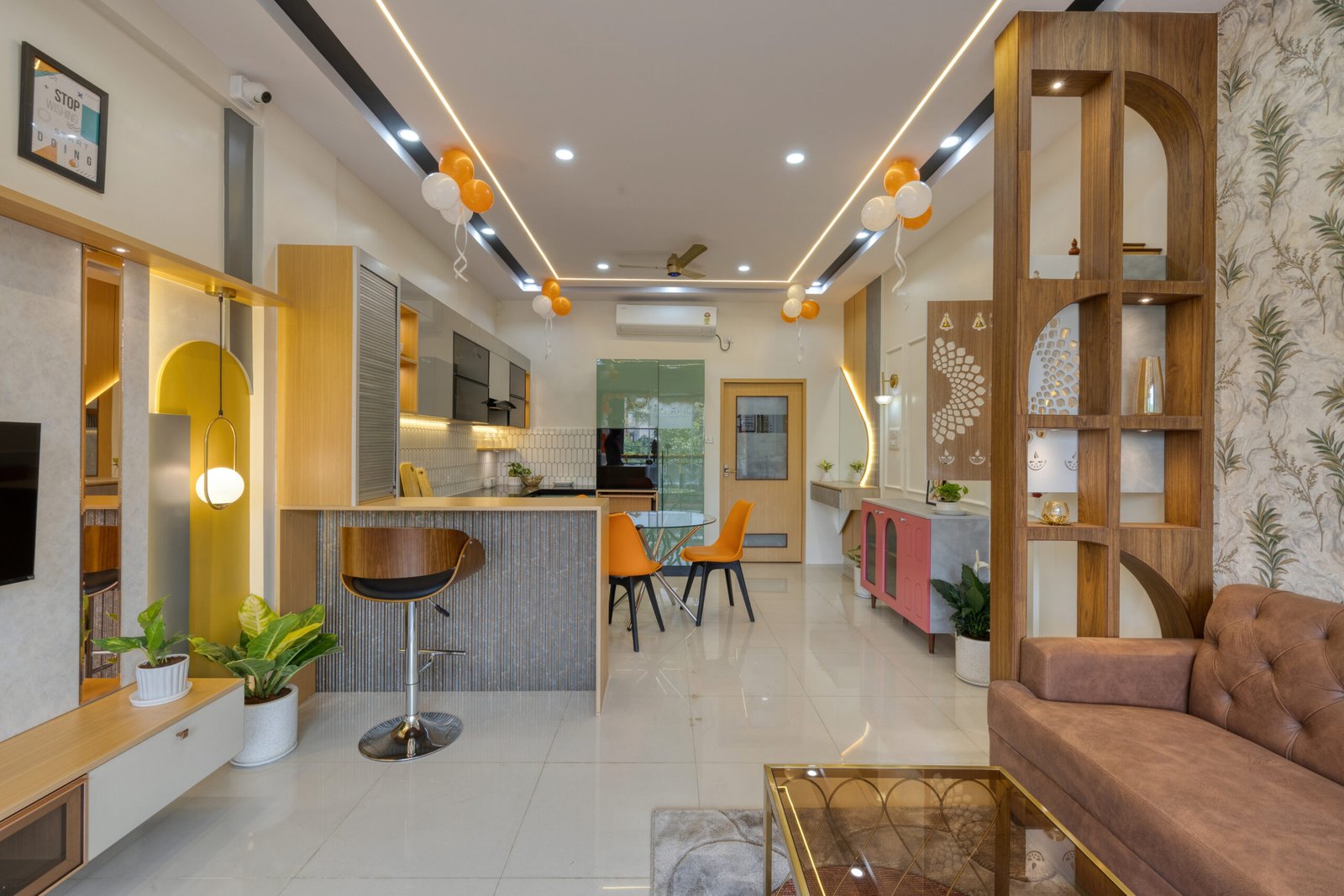 Modern interior of Staadil’s newly opened design studio in Bangalore featuring custom furniture, 3D design elements, and eco-friendly decor.