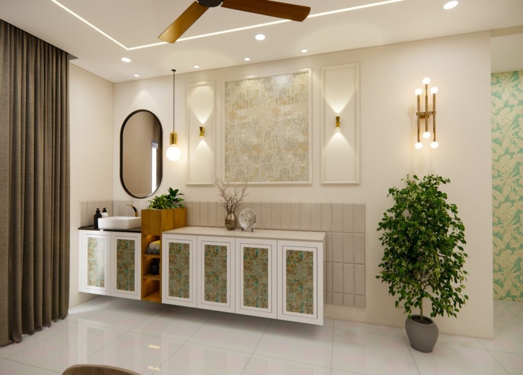 Stylish crockery unit interior designs with glass display cabinets